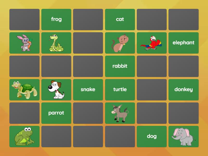 Animals MEMORY GAME - Matching pairs