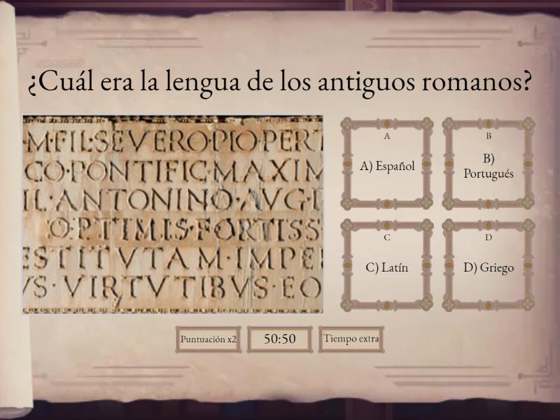 TRIVIA HISTORIA: LEGADO CIVILIZACION ROMANA - 3º AÑO BÁSICO - Concurso ...