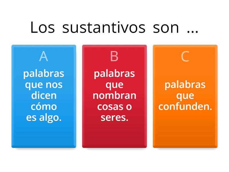 Sustantivos Y Adjetivos - Quiz