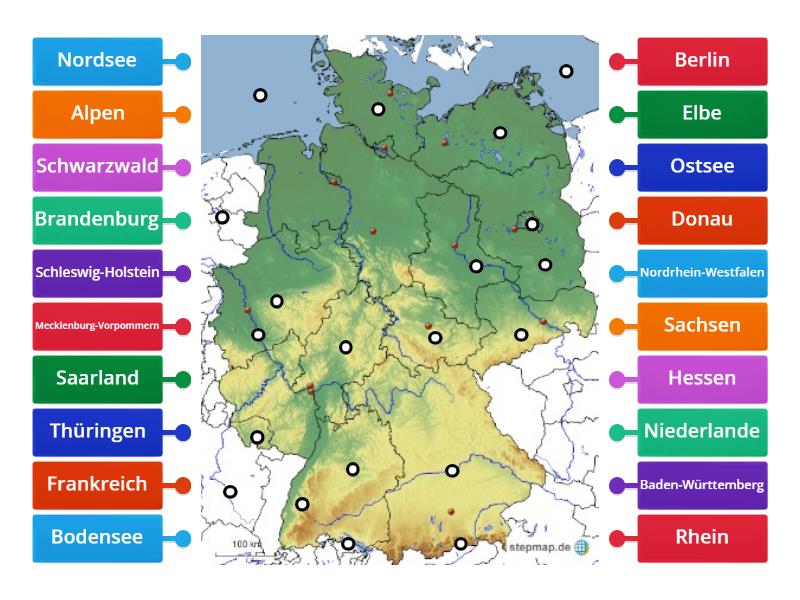 Topografie Deutschland - Labelled diagram