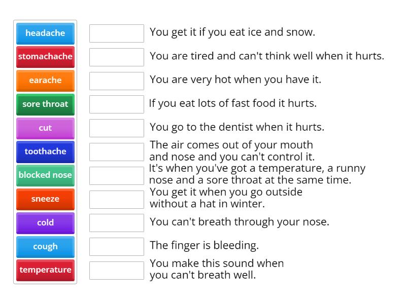 Find the definitions for the words. - Match up