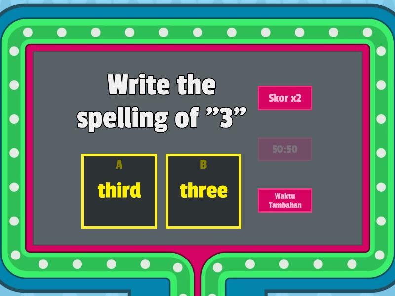 Cardinal and Ordinal Numbers (Grade 7) - Kuis gameshow