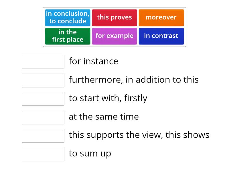 So B2 4.1 Writing. Opinion Essay. Linkers - Match Up