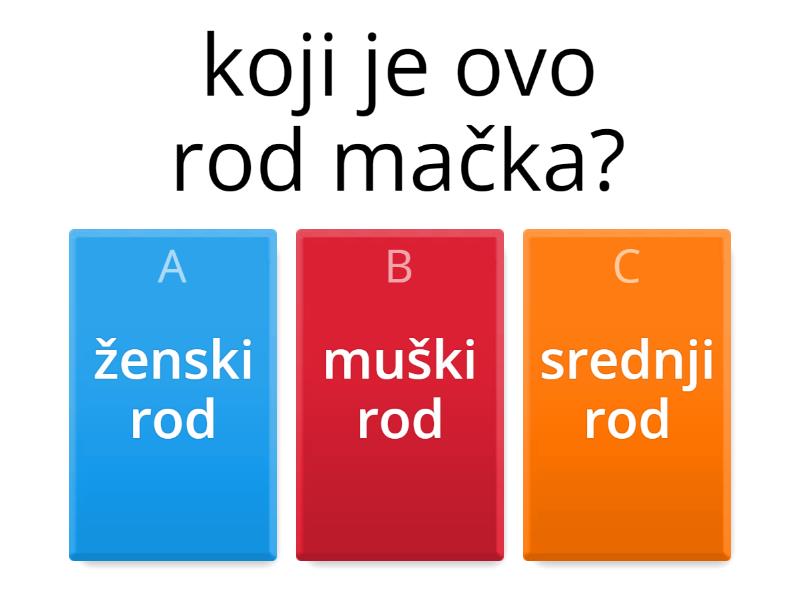 imenice 4 razreda kojeg su roda - Quiz