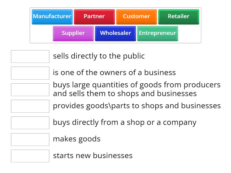 Unit 8 - Business - Match up