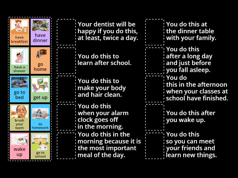 Daily routine - Match up