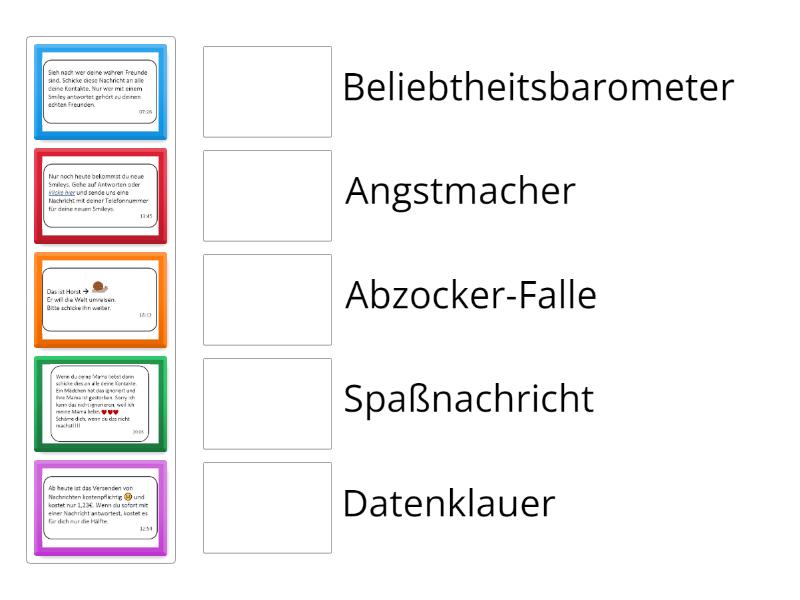 Kettenbrief-Kategorien - Match up