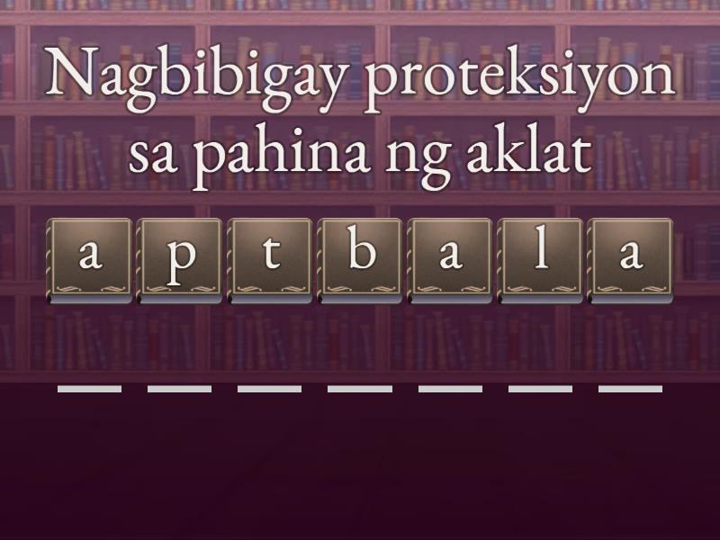Mga Bahagi ng Aklat - Anagram