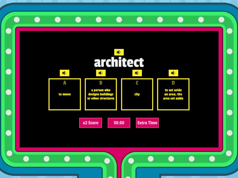 Wonderopolis What is City Planning? Game Show Vocabulary HOZ - Gameshow ...