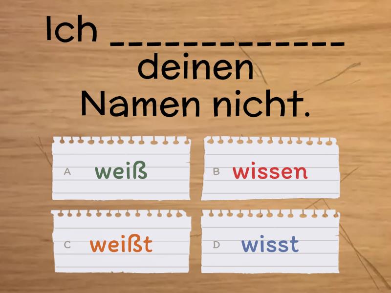 Konjugation: WISSEN - Quiz