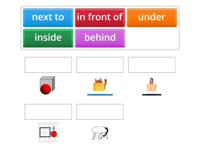 prepositions of place - Match up