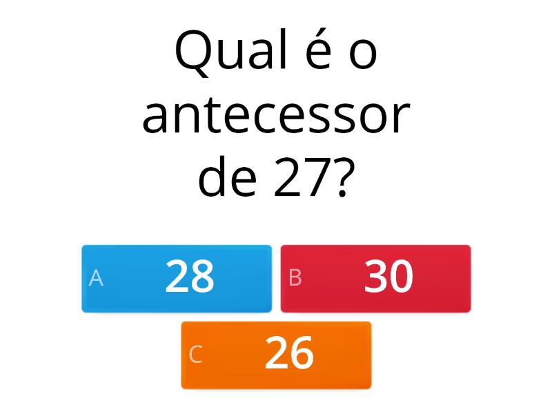 Antecessor E Sucessor Quiz