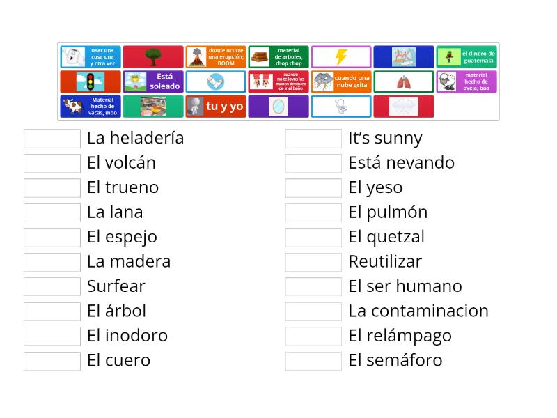 Finals Vocabulary study - Match up