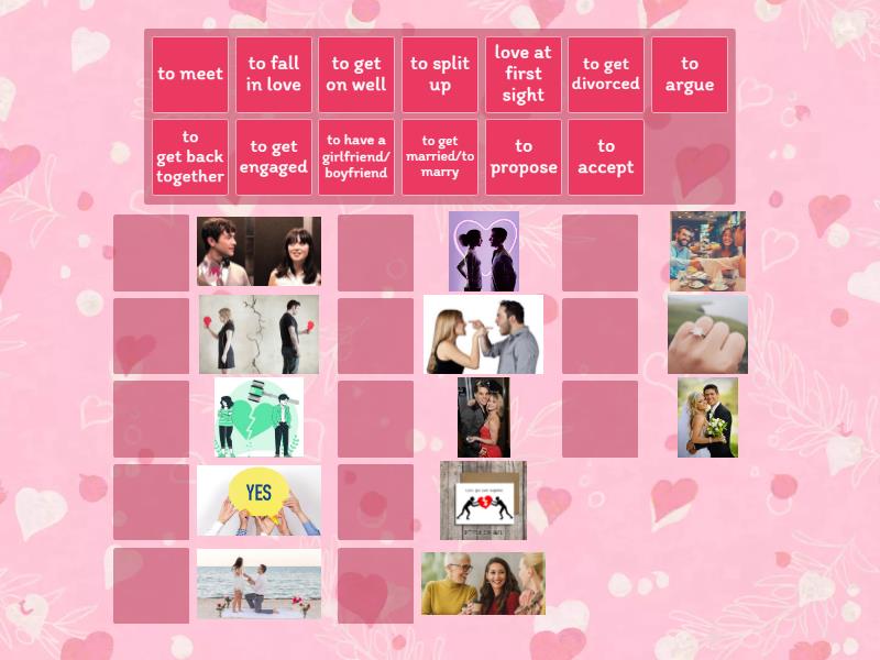 Relationships Vocabulary A2 Match Up