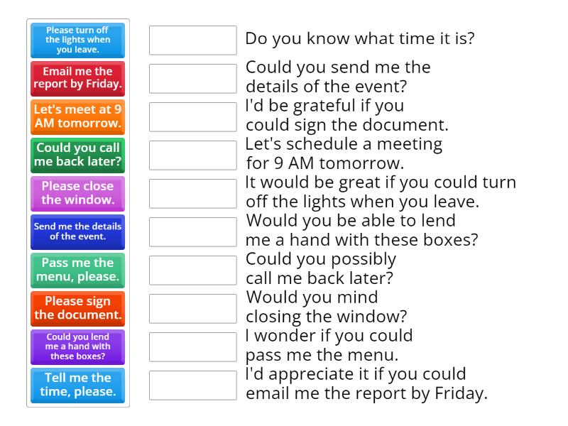 Indirect Requests - Match up