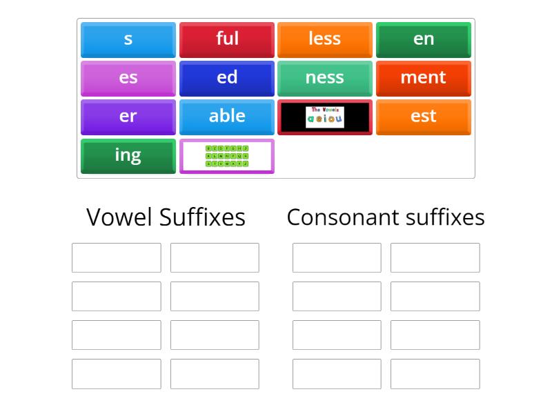 suffixes train ride - Group sort