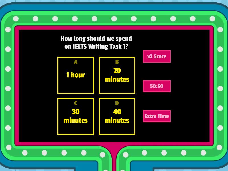 IELTS TASK 1 - Lesson 1 - Gameshow Quiz