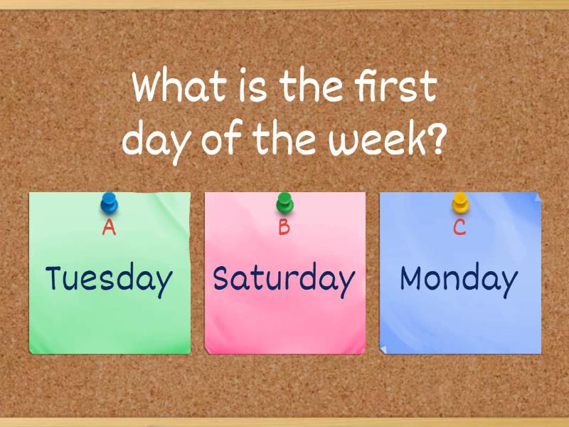 days of the week quiz questions