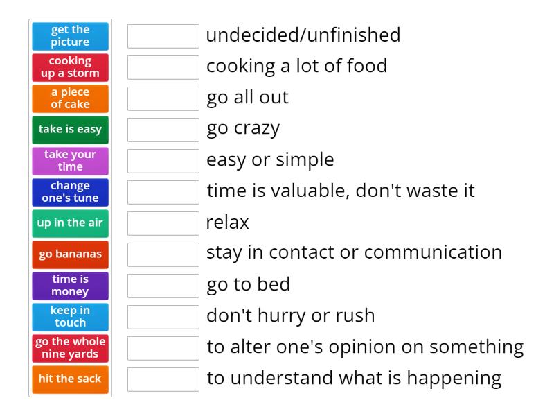 idioms - Match up