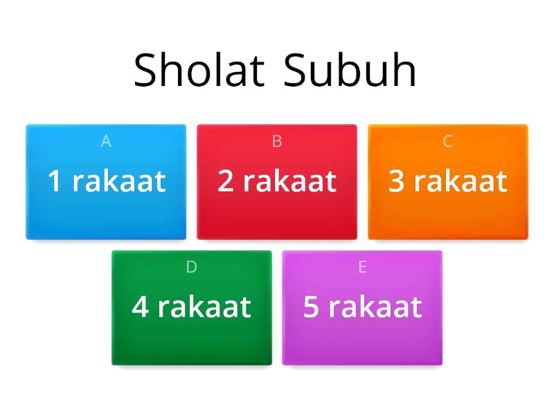 Jumlah Rakaat Sholat Wajib - Quiz