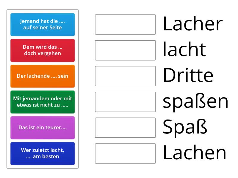 Redewendungen Lachen - Match up