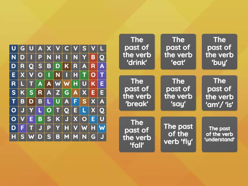 Irregular verbs in the past - Sopa de letras