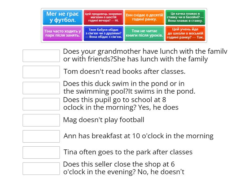 Level 2 Lesson 32 Ex 7 - Match up