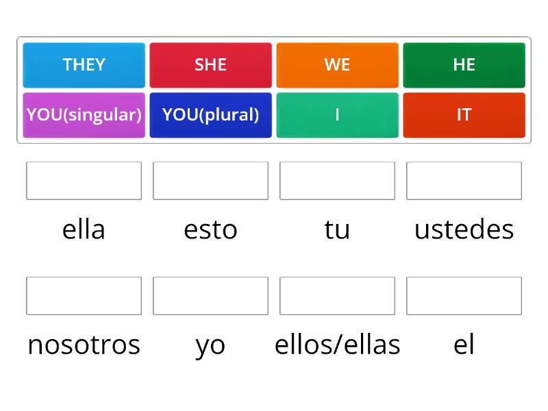 PERSONAL PRONOUN - Match up