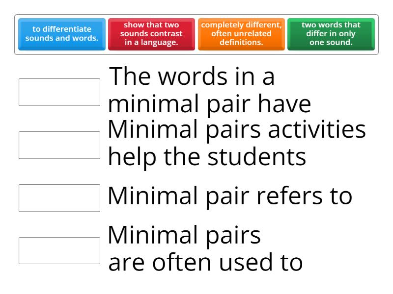 Minimal Pairs - Match up
