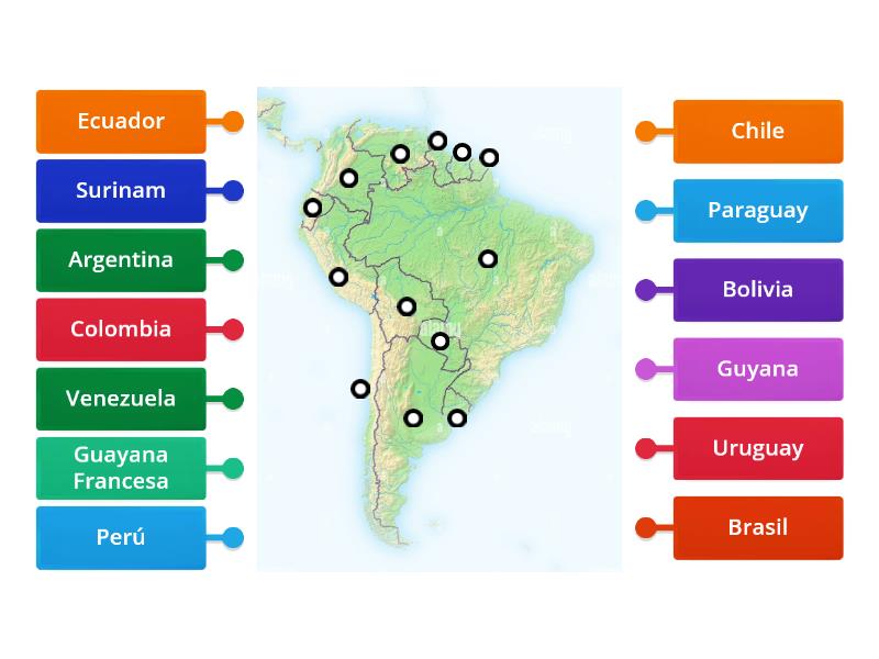 Mapa Politico America del Sur - Labelled diagram