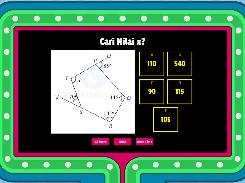 MATEMATIK TINGKATAN 2 - Gameshow Quiz