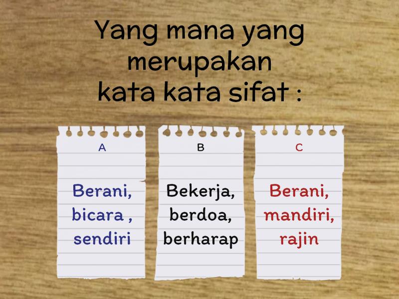 Kata Kerja / Kata Sifat / Kata Benda - Quiz