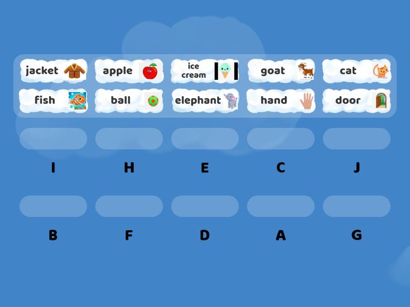 connect the letter to picture - Match up