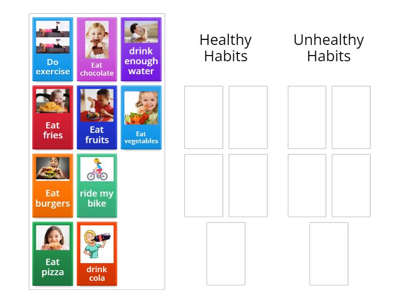 Healthy and Unhealthy habits - Group sort