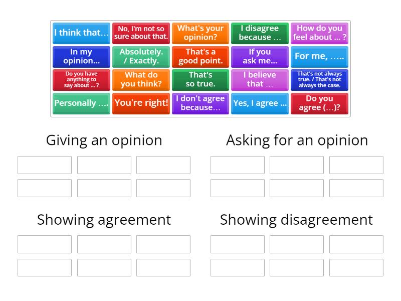 KET Useful Expressions - Group sort