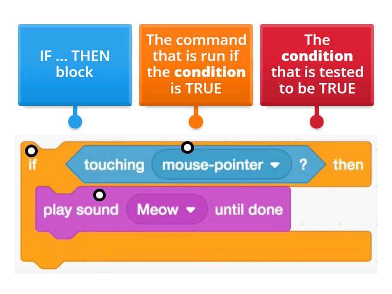 S1 Scratch - IF THEN BLOCK - Labelled diagram