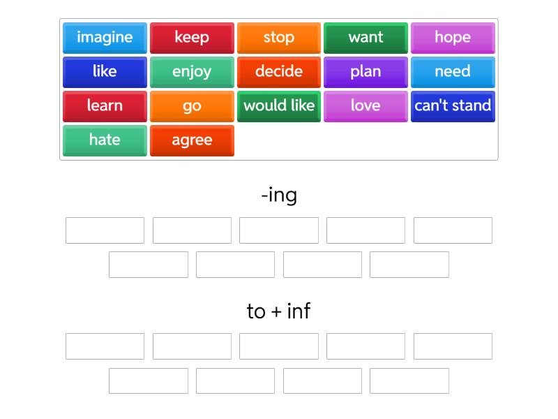 Verb patterns - Group sort