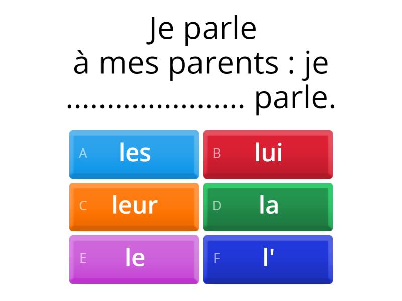 Les pronoms COD et COI - Quiz