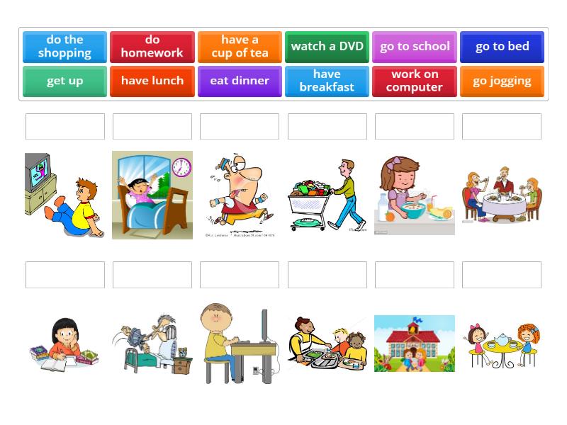 Spotlight 5 Unit 6a Daily activities - Match up