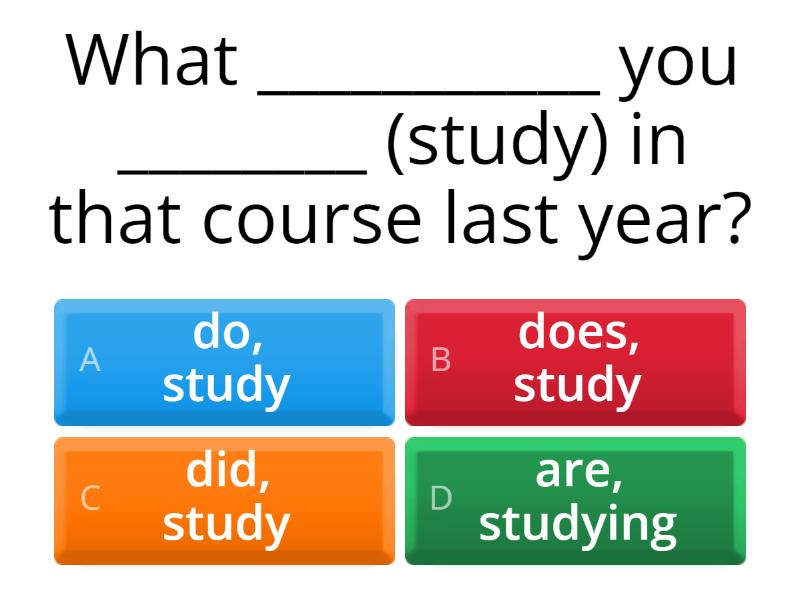 choose the correct form of verb to complete