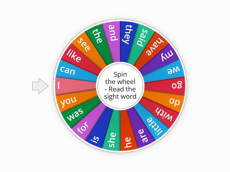 Sight Words Review - Spin the wheel