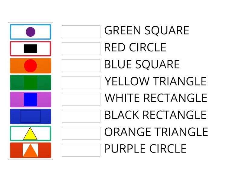 SHAPES AND COLOURS - Match up