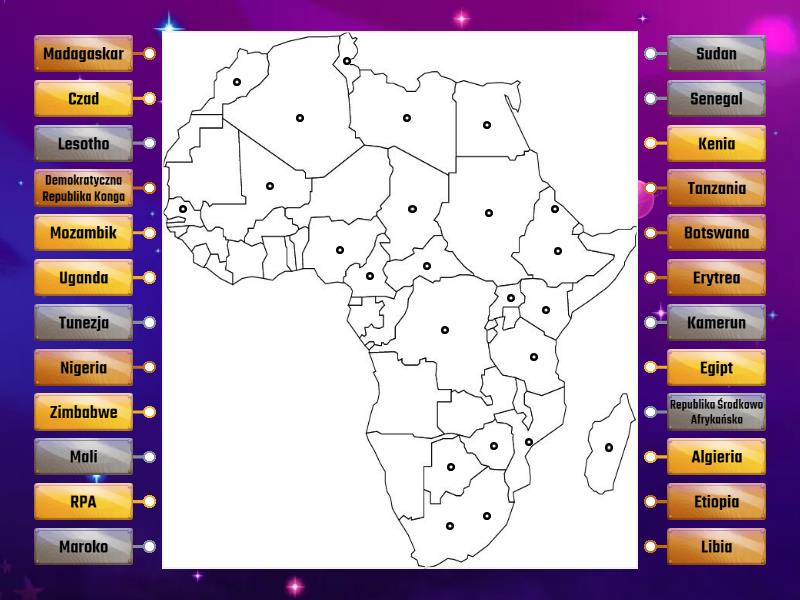 Mapa Afryki - Labelled diagram