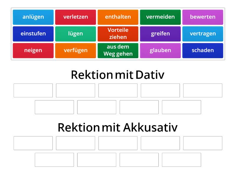 Wer einmal lügt - Wortschatz L5 Aspekte B2 - Rektion - Group sort