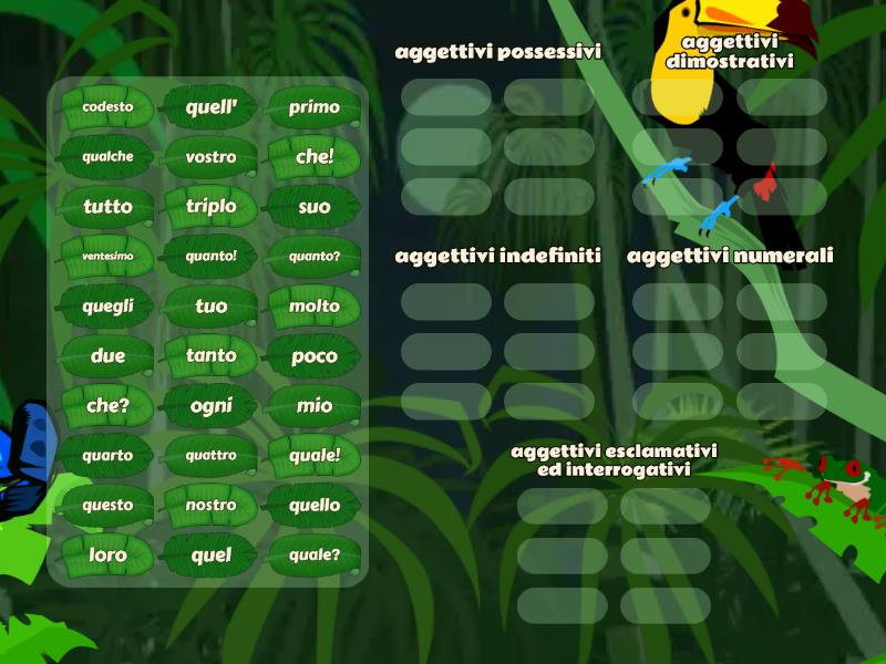 Aggettivi determinativi - Ordenar por grupo