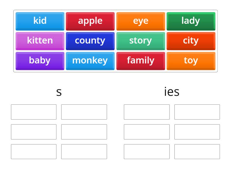 s & ies - Group sort