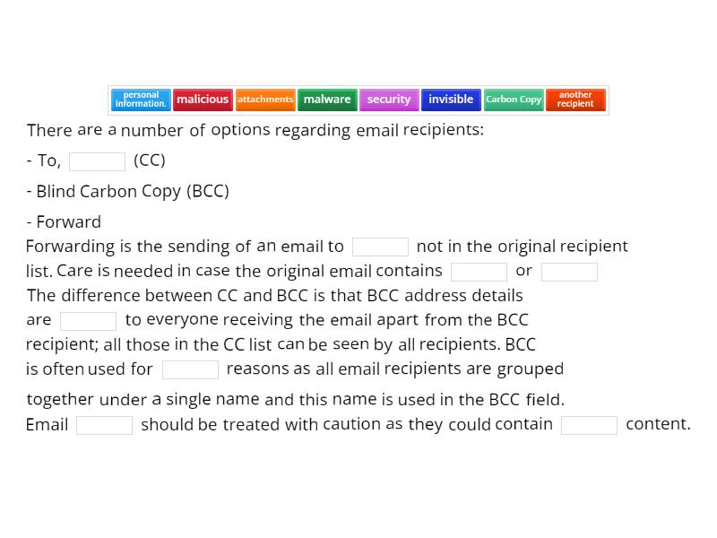 Email Operations - Completa la oración