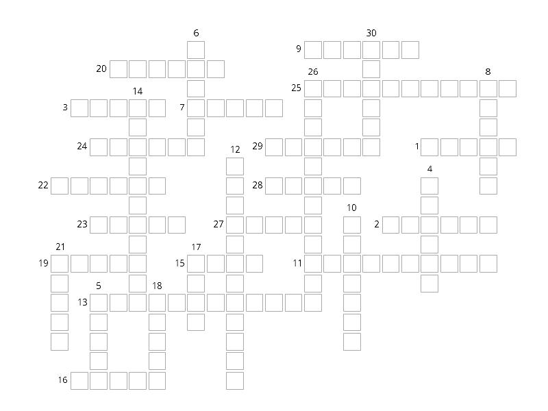 Adjective Agreement Crossword