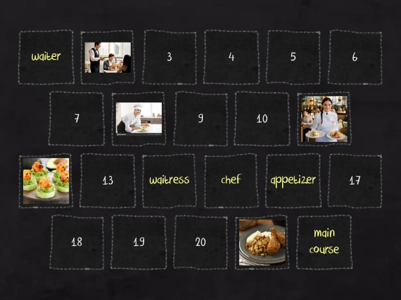 At the restaurant - Memory Game! - Matching pairs