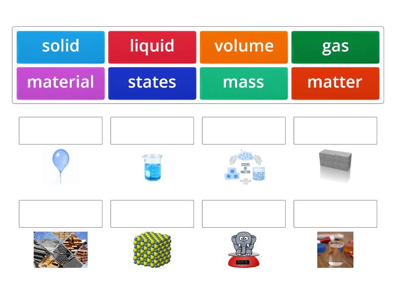 Solids, liquids & gases - Match up